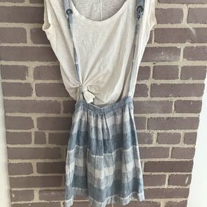 Chic Pastel Blue and White Overall Skirt